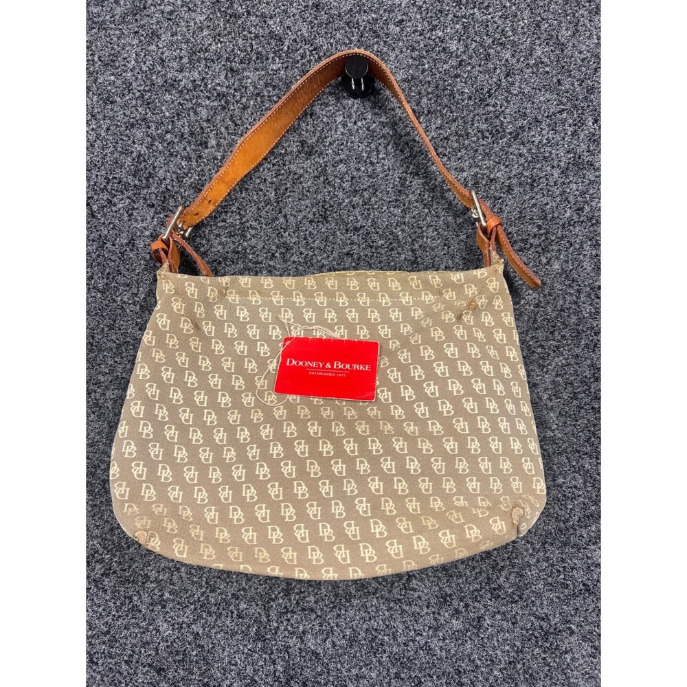 Dooney & Bourke Signature Monogram Canvas Shoulder Sac Bag Coffee HW01Q CF
